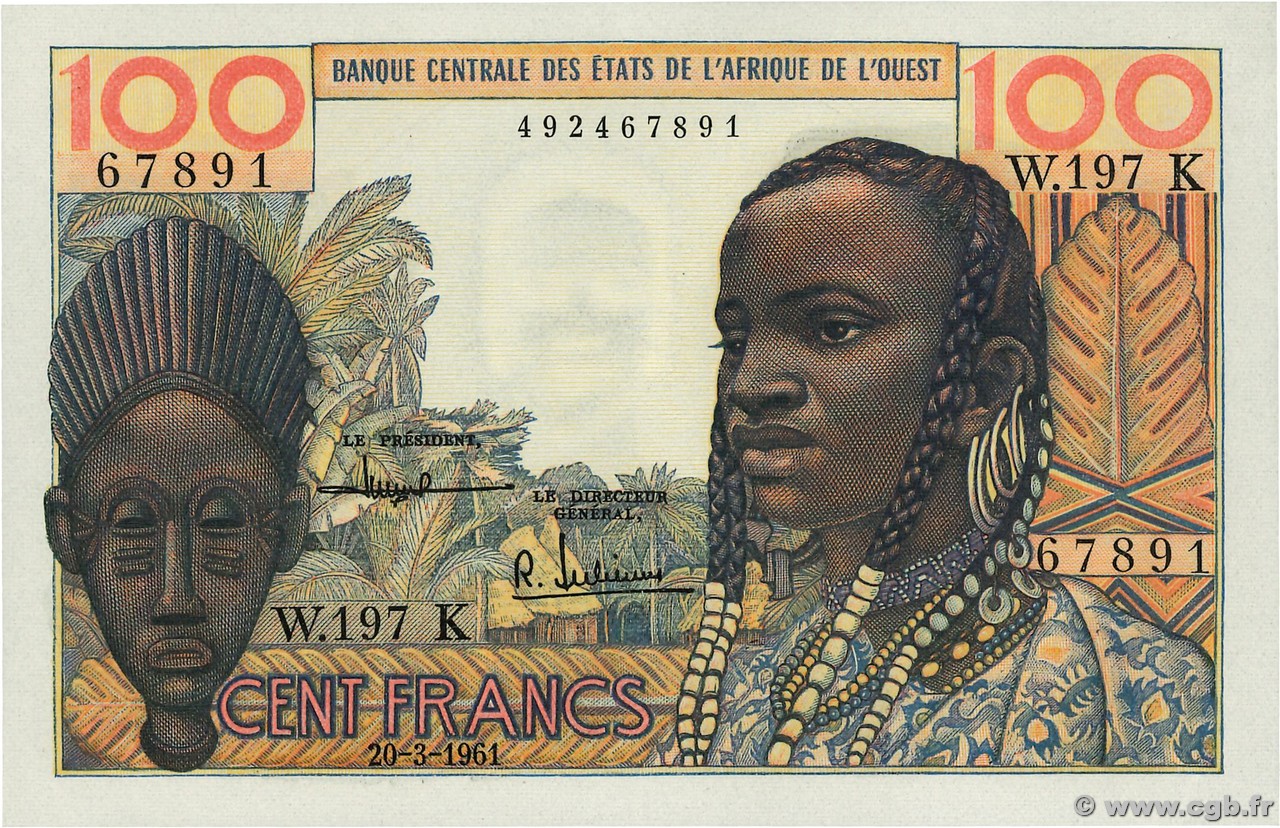 100 Francs WEST AFRICAN STATES  1961 P.701Kb UNC-