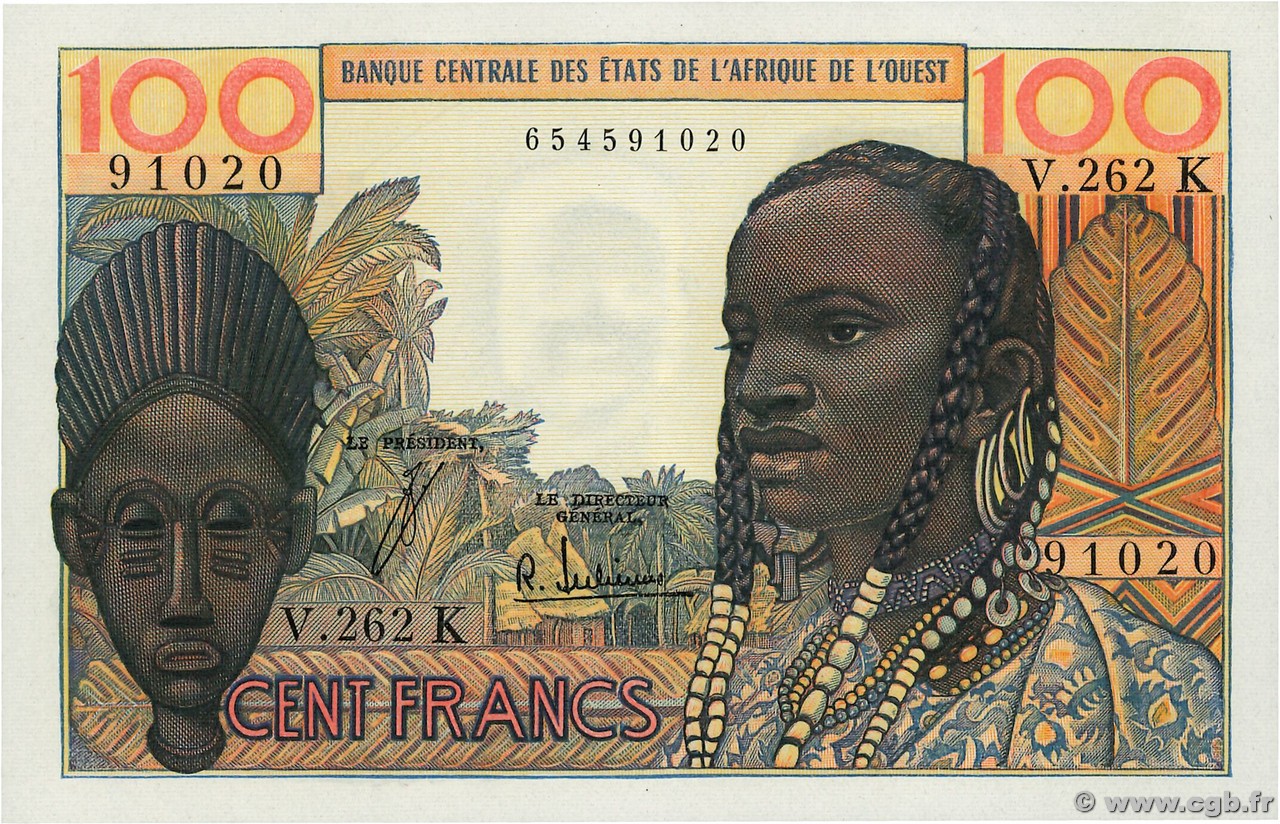 100 Francs ÉTATS DE L AFRIQUE DE L OUEST  1965 P.701Kf pr.NEUF