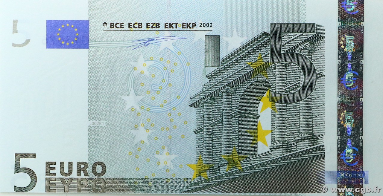 5 Euros Fauté EUROPA  2002 P.01u fST+