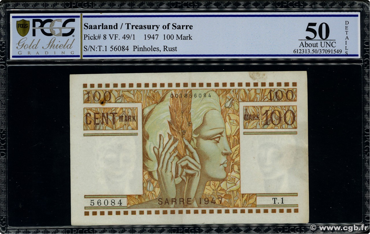 100 Mark SARRE FRANCIA  1947 VF.49.01 EBC+