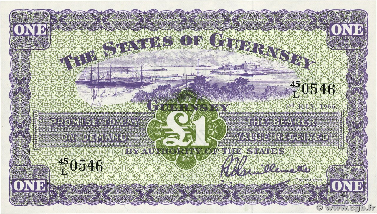 1 Pound GUERNSEY  1966 P.43c UNC