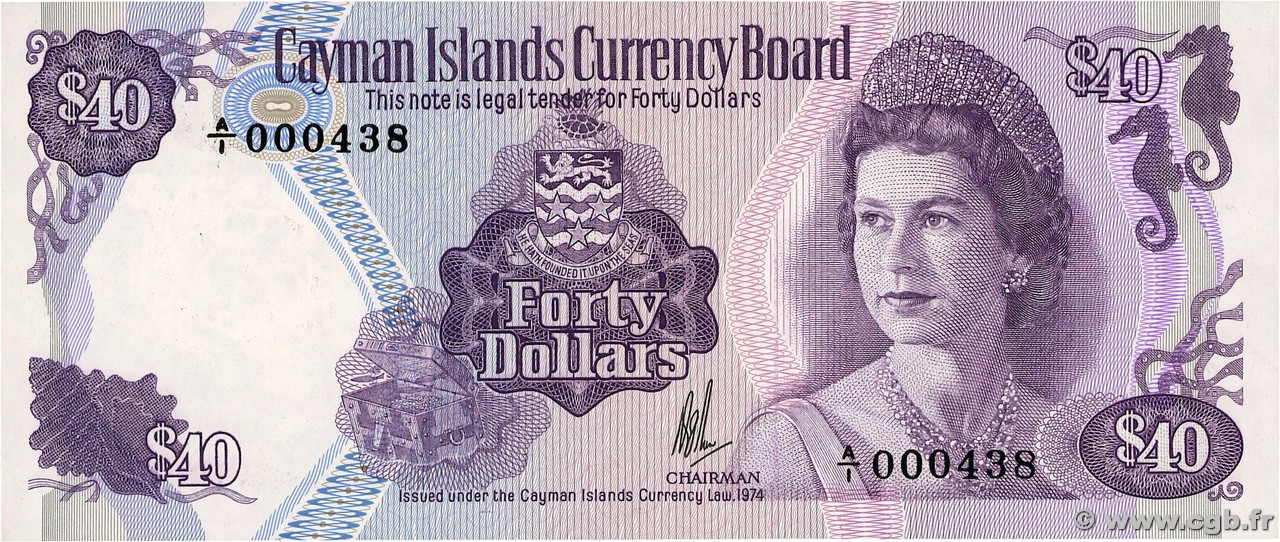 40 Dollars Petit numéro CAYMANS ISLANDS  1981 P.09a UNC