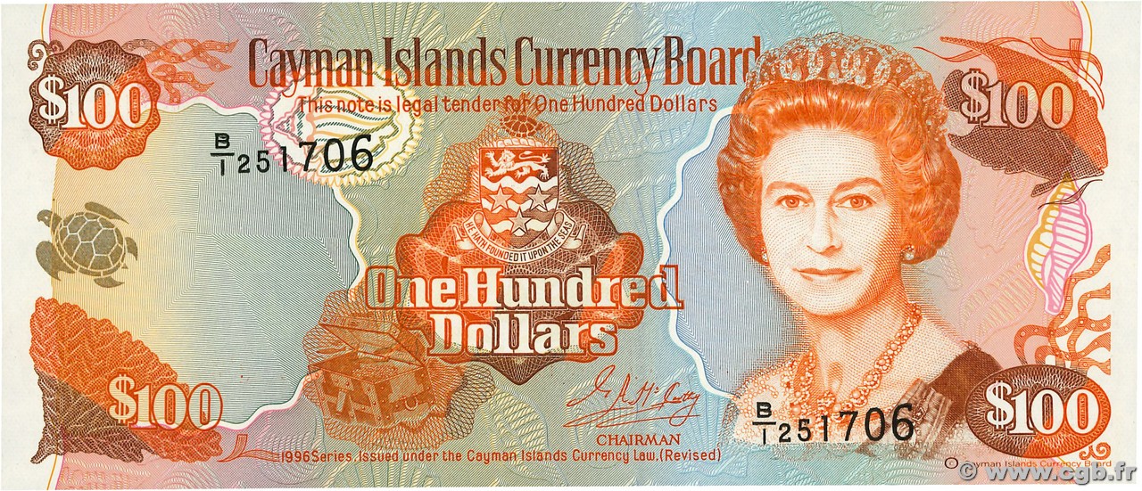 100 Dollars ISOLE CAYMAN  1996 P.20 FDC