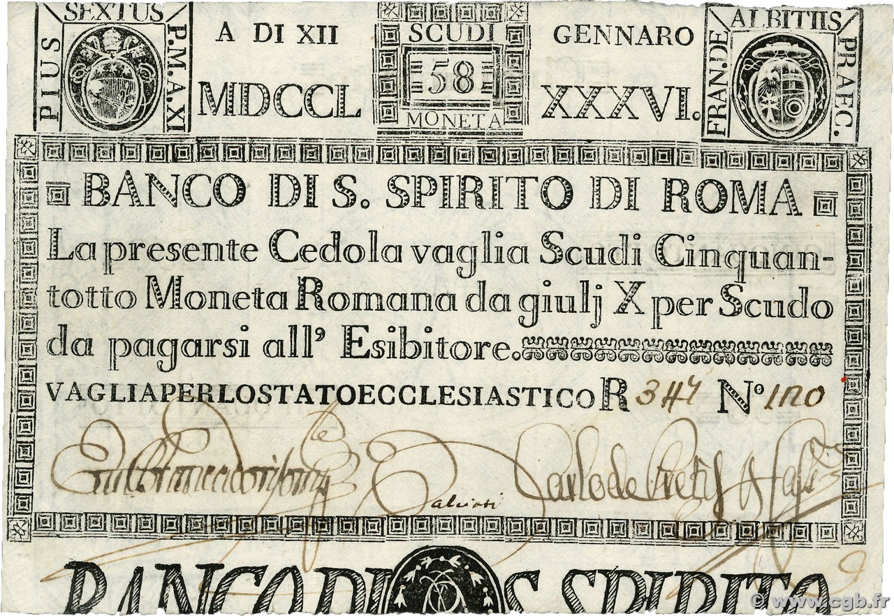 58 Scudi ITALIA  1786 PS.432 EBC