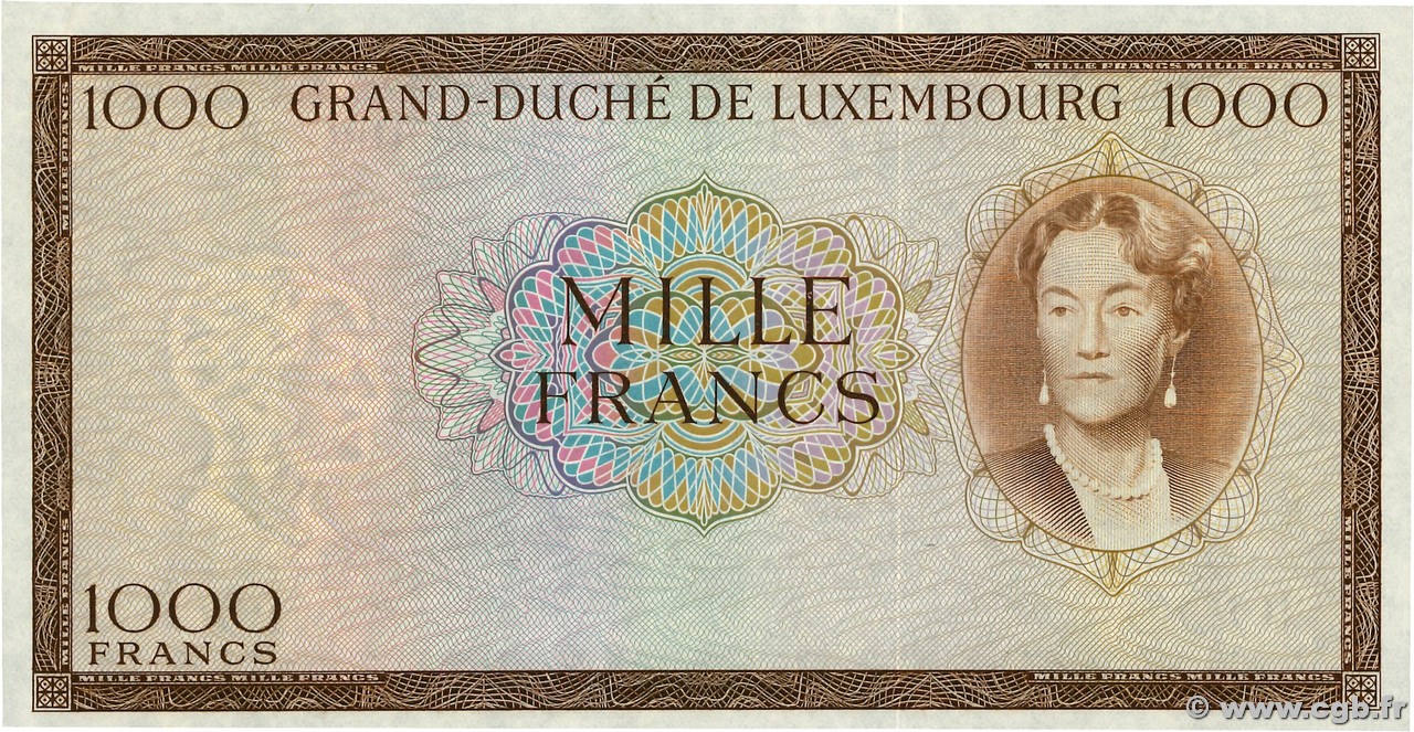 1000 Francs Épreuve LUXEMBURGO  1982 P.52Be FDC