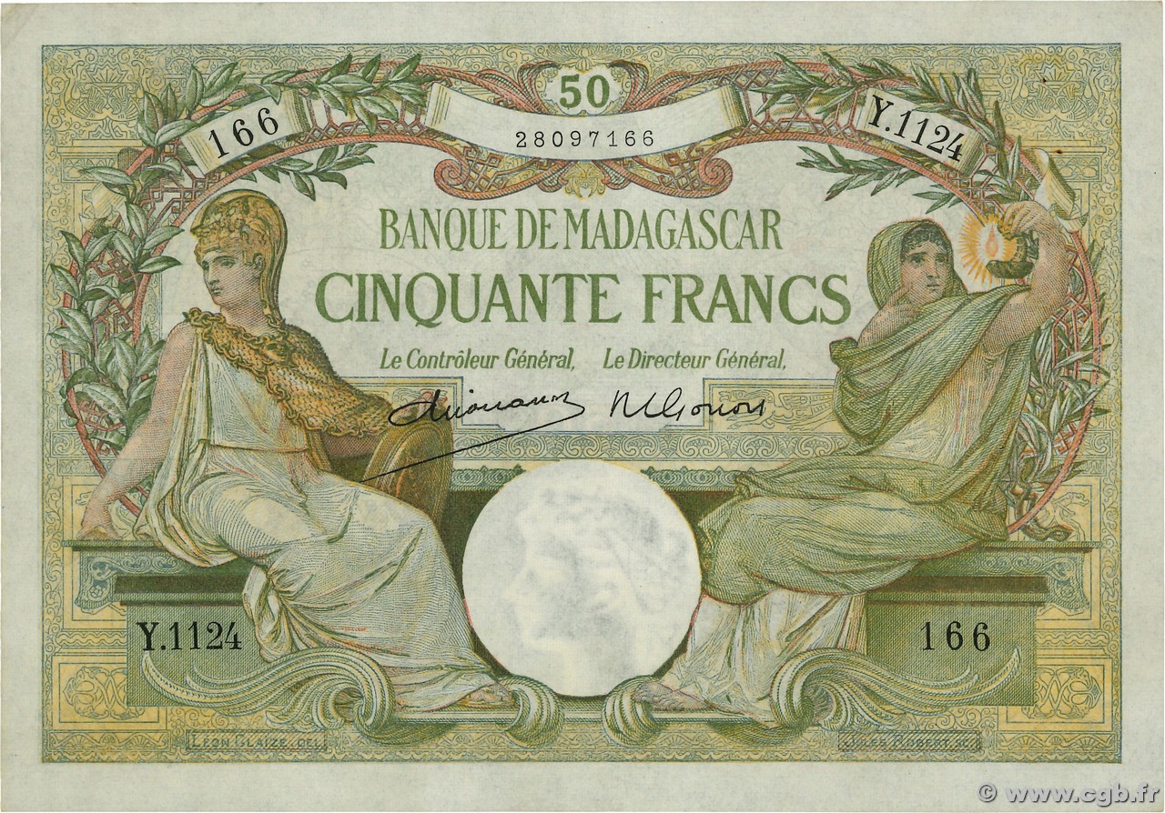 50 Francs MADAGASKAR  1948 P.038 VZ+