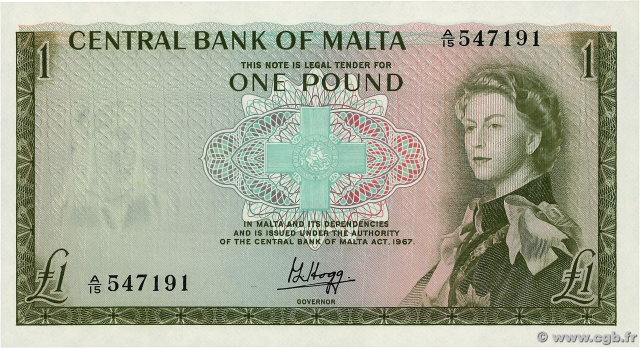1 Pound MALTE  1969 P.29a ST