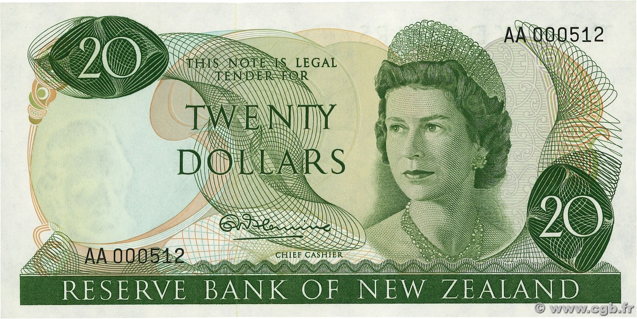 20 Dollars Petit numéro NEUSEELAND
  1967 P.167a ST