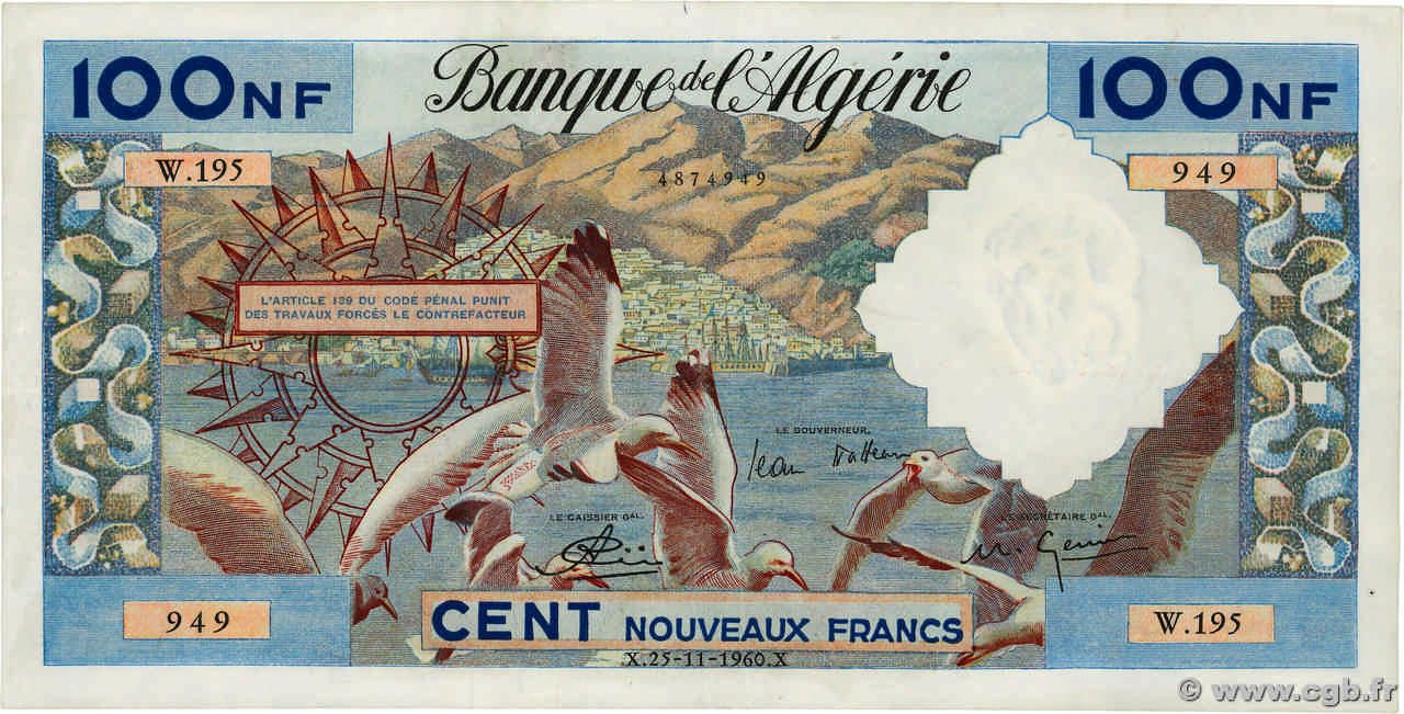 100 Nouveaux Francs ARGELIA  1960 P.121b EBC