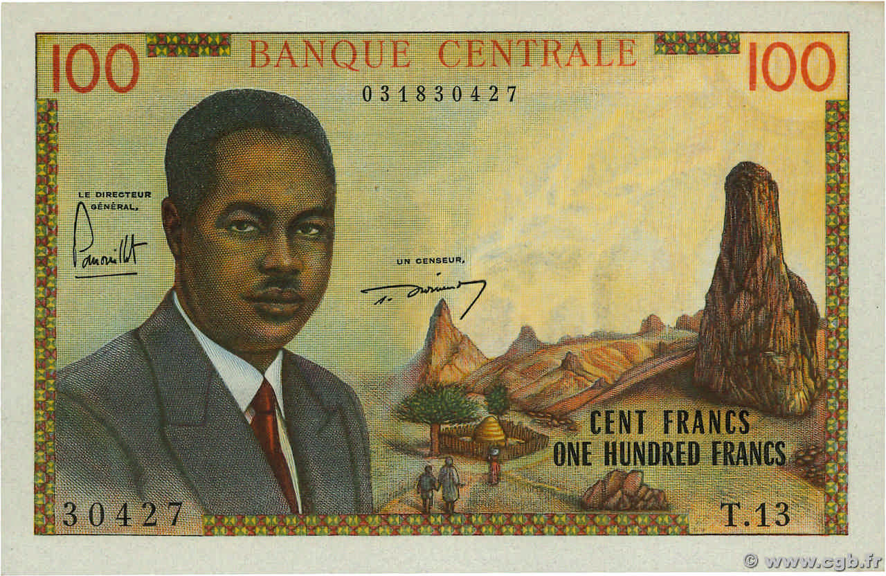 100 Francs CAMERúN  1962 P.10a SC