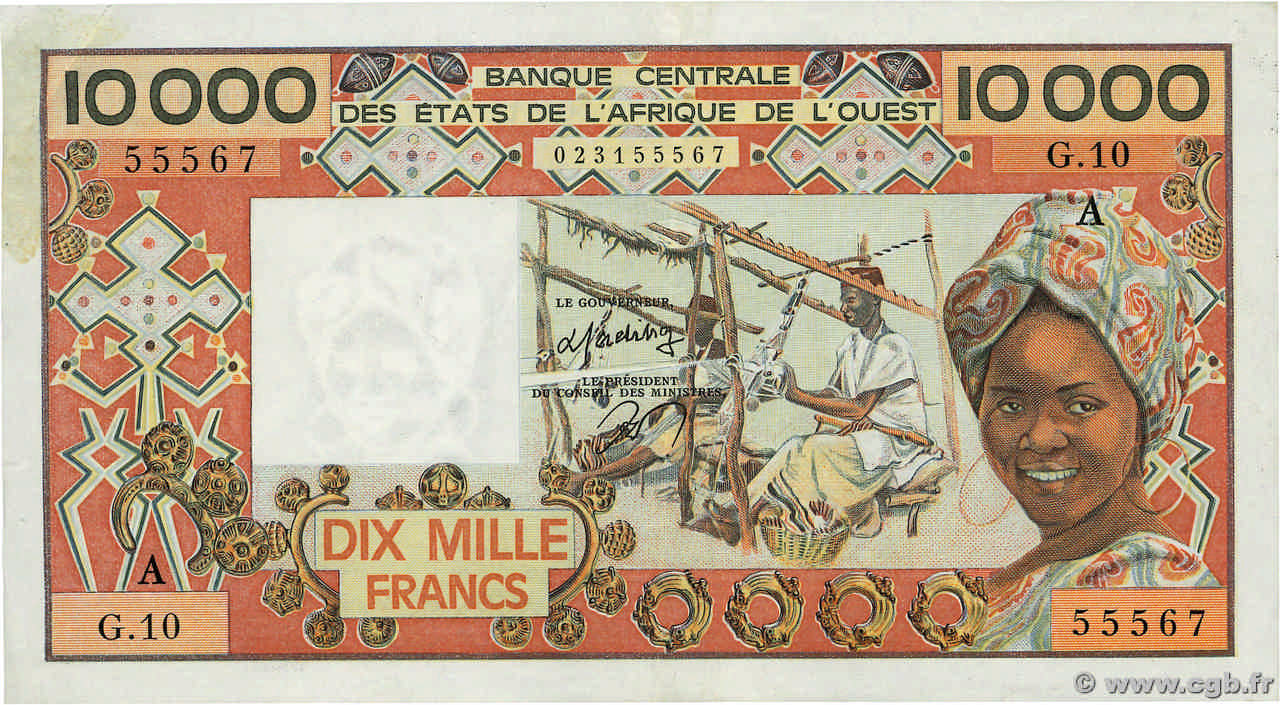 10000 Francs ÉTATS DE L AFRIQUE DE L OUEST  1978 P.109Ab SUP