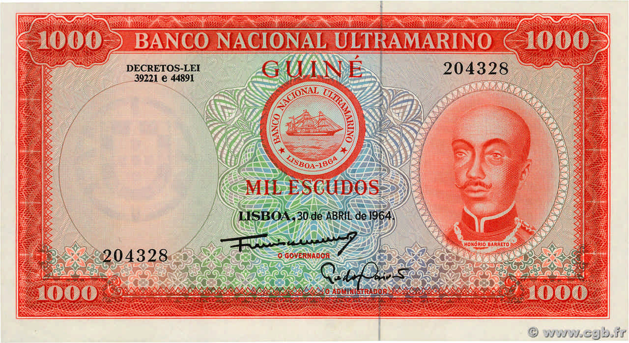 1000 Escudos GUINÉE PORTUGAISE  1964 P.043a pr.NEUF