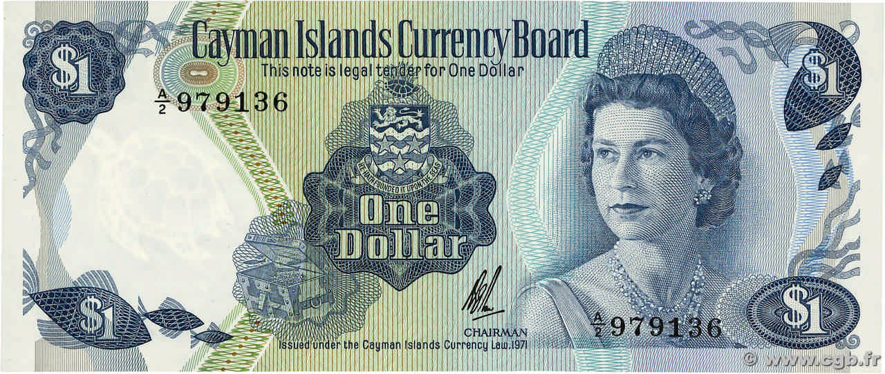 1 Dollar KAIMANINSELN  1972 P.01b ST