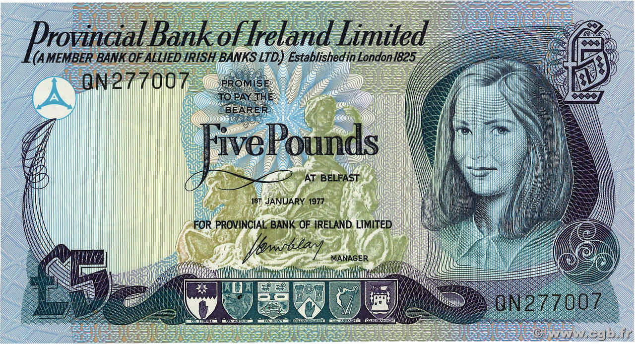 5 Pounds NORTHERN IRELAND  1977 P.248a UNC