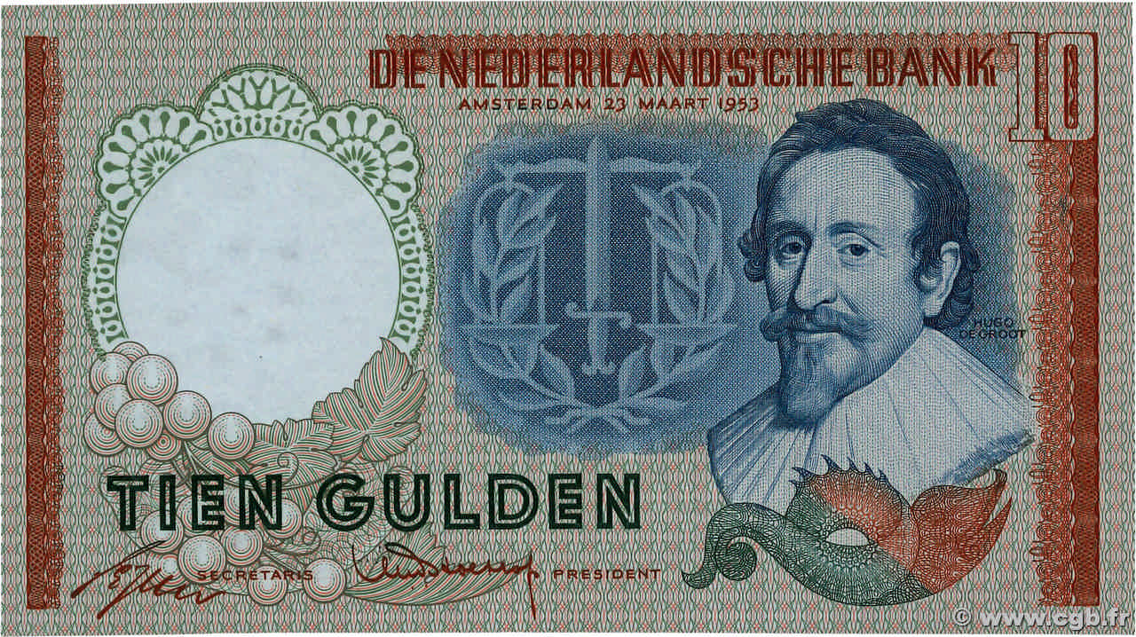 10 Gulden NIEDERLANDE  1953 P.085 ST