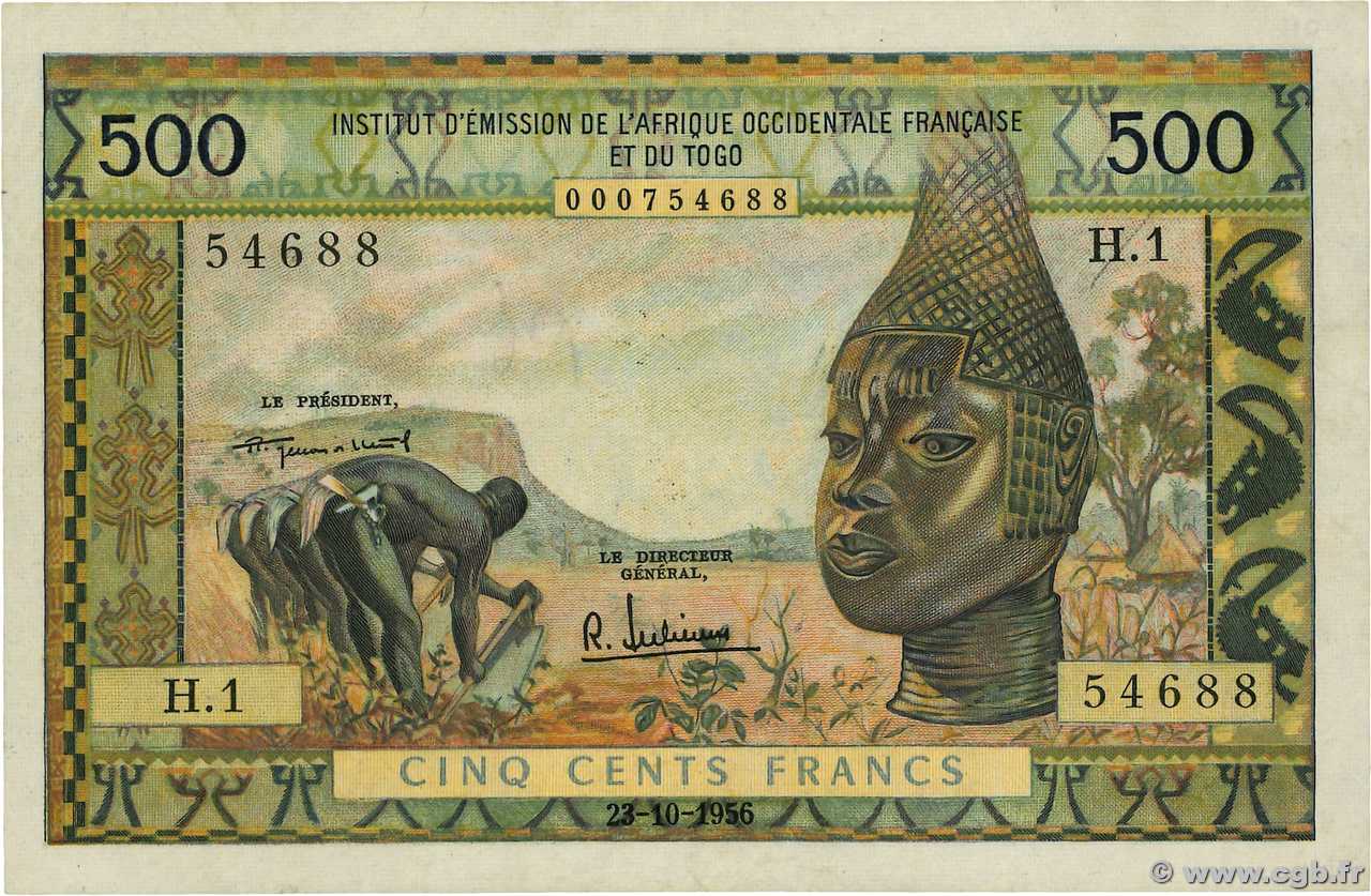500 Francs AFRIQUE OCCIDENTALE FRANÇAISE (1895-1958)  1956 P.47 TTB