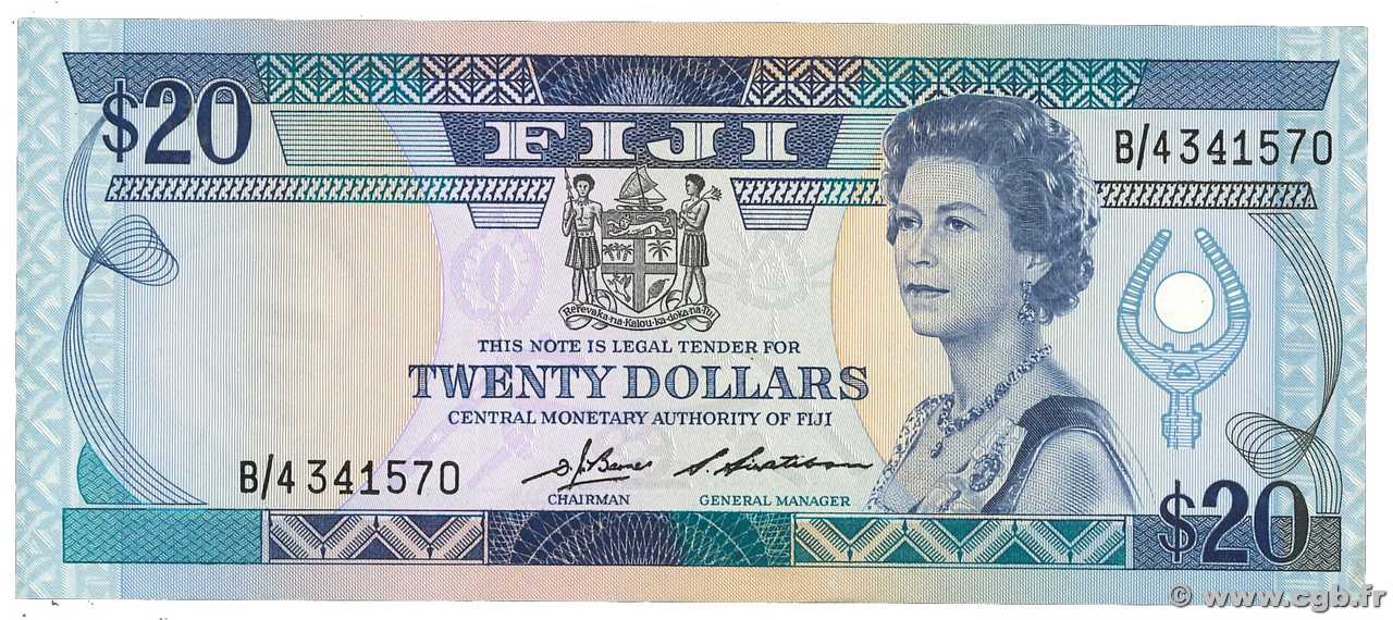 20 Dollars FIDJI  1983 P.085a SPL