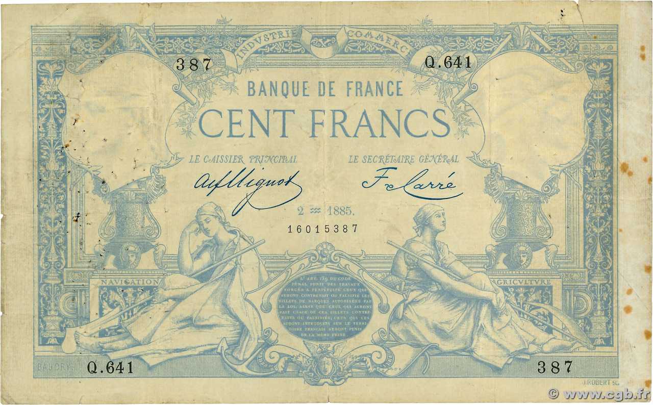 100 Francs type 1882 - À filigrane dégagé FRANCIA  1885 F.A48.05 MB