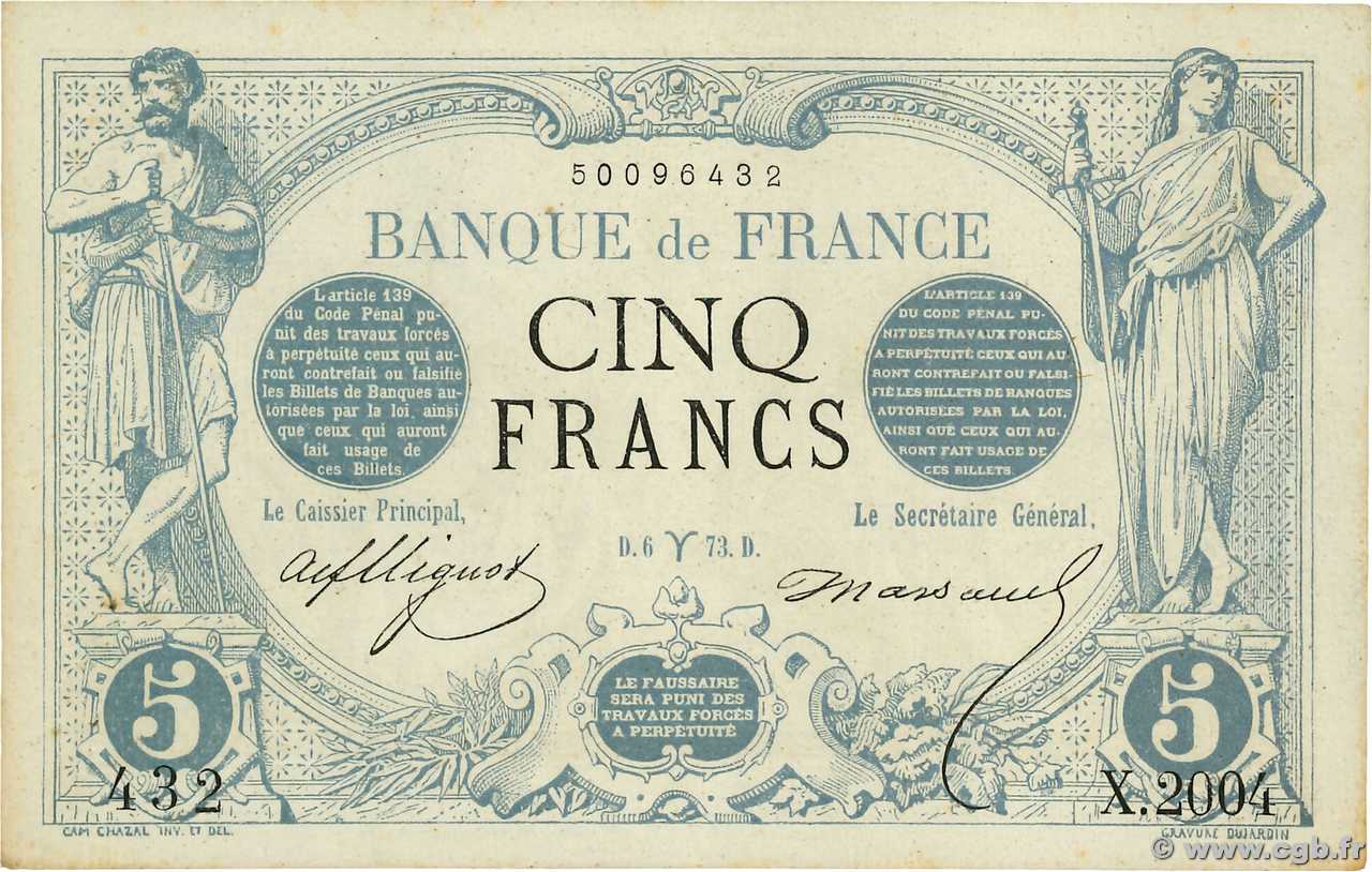 5 Francs NOIR FRANCE  1873 F.01.16 SUP