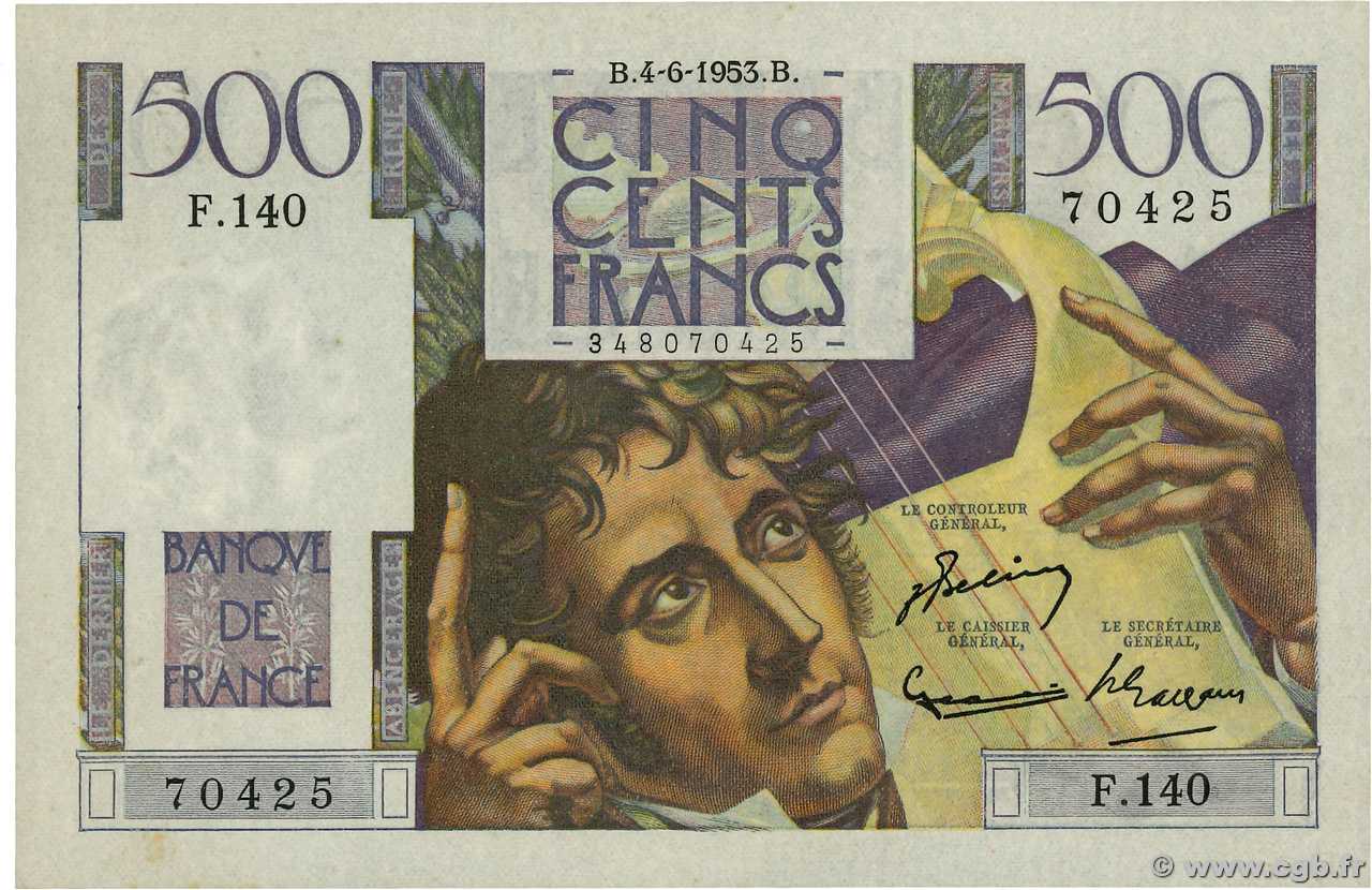 500 Francs CHATEAUBRIAND FRANKREICH  1953 F.34.12 fST
