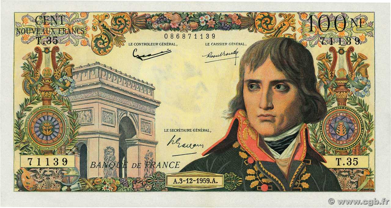 100 Nouveaux Francs BONAPARTE FRANCIA  1959 F.59.04 AU