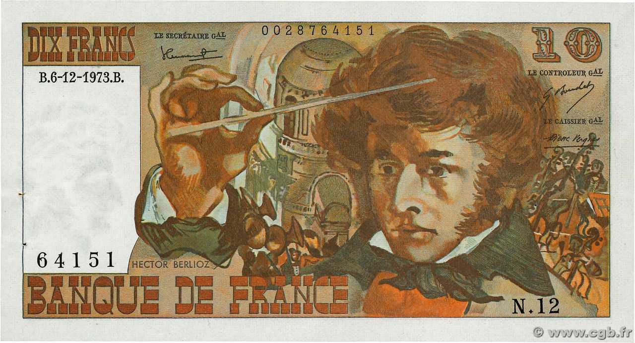 10 Francs BERLIOZ FRANCIA  1973 F.63.02 EBC