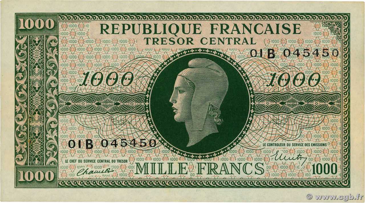 1000 Francs MARIANNE BANQUE D ANGLETERRE Numéro spécial FRANKREICH  1945 VF.12.02 VZ