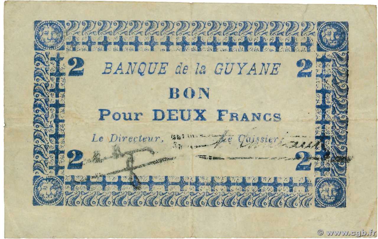 2 Francs Numéro spécial FRENCH GUIANA  1941 P.11Cb BC