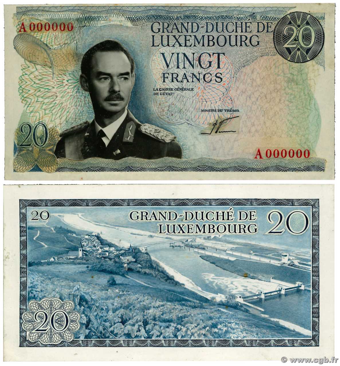 20 Francs Épreuve LUXEMBURGO  1966 P.54e SC