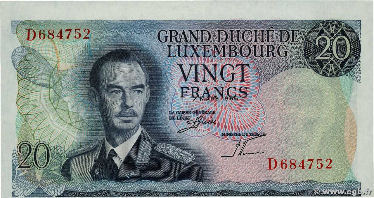 20 Francs Fauté LUXEMBOURG  1966 P.54a AU
