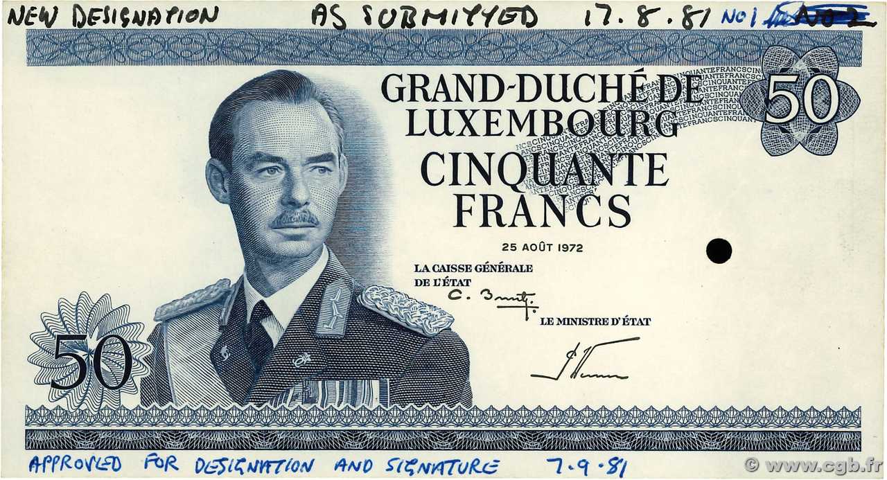 50 Francs Épreuve LUXEMBURGO  1981 P.- (55var) FDC