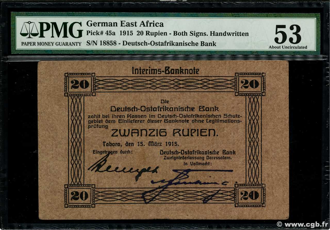 20 Rupien GERMAN EAST AFRICA  1915 P.45a XF+