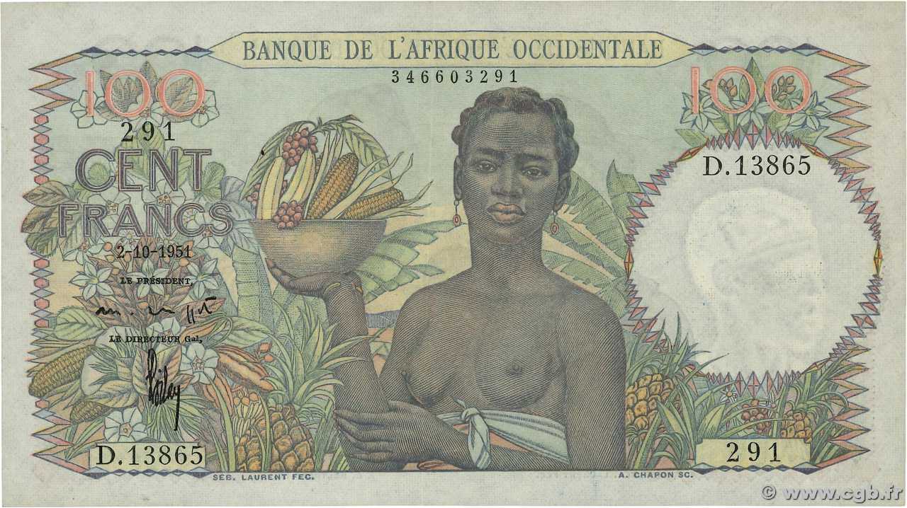 100 Francs  AFRIQUE OCCIDENTALE FRANÇAISE (1895-1958)  1951 P.40 SUP
