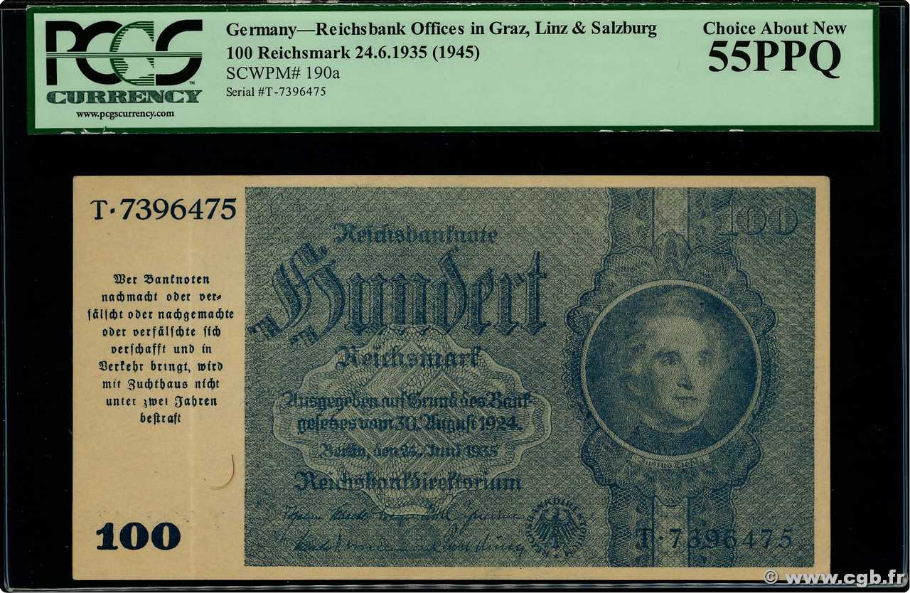 100 Reichsmark GERMANY  1945 P.190a AU