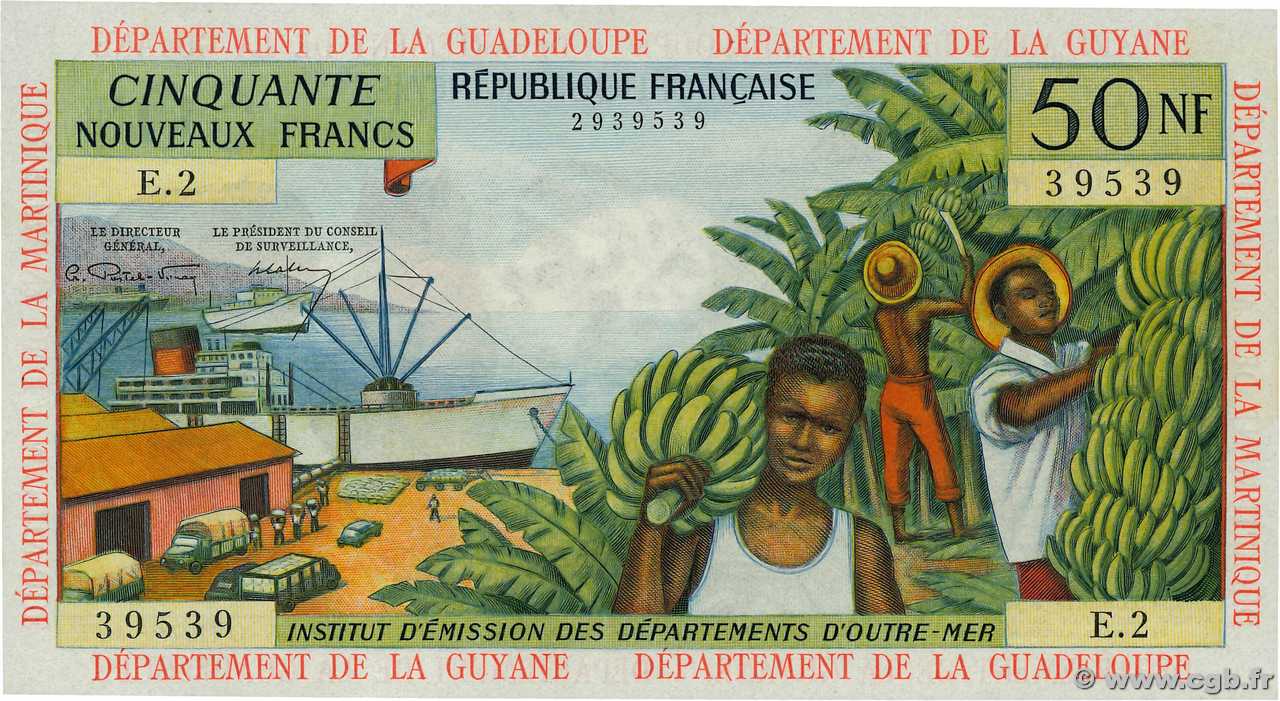 50 Nouveaux Francs ANTILLES FRANÇAISES  1962 P.06a SPL+