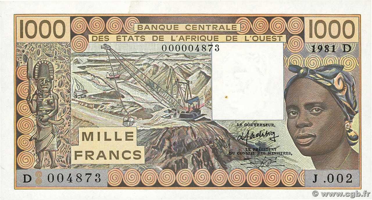 1000 Francs ÉTATS DE L AFRIQUE DE L OUEST  1981 P.406Db SPL+
