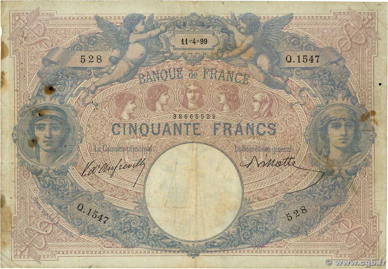 50 Francs BLEU ET ROSE FRANCIA  1899 F.14.11 B