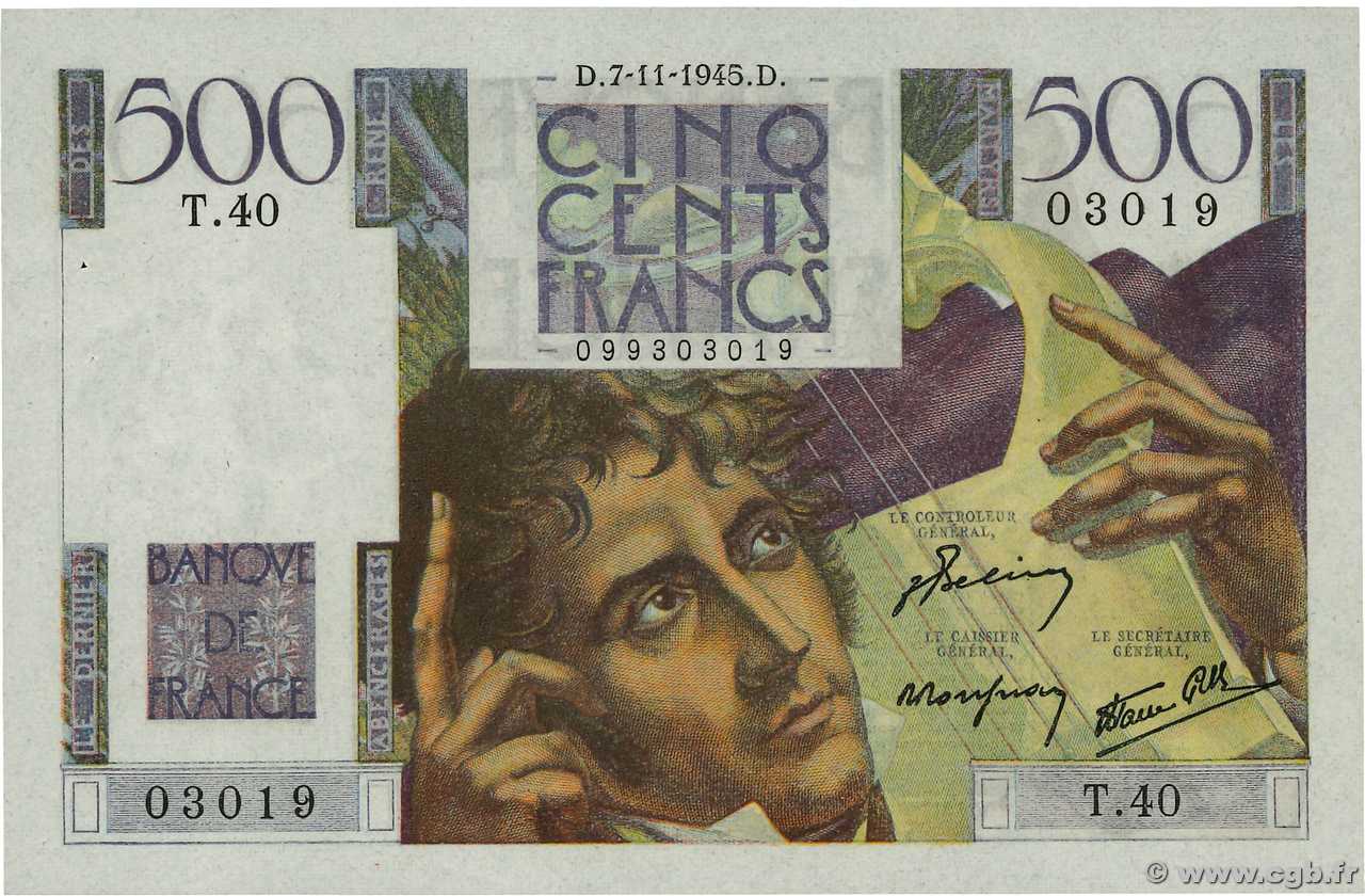 500 Francs CHATEAUBRIAND FRANCE  1945 F.34.03 pr.SPL