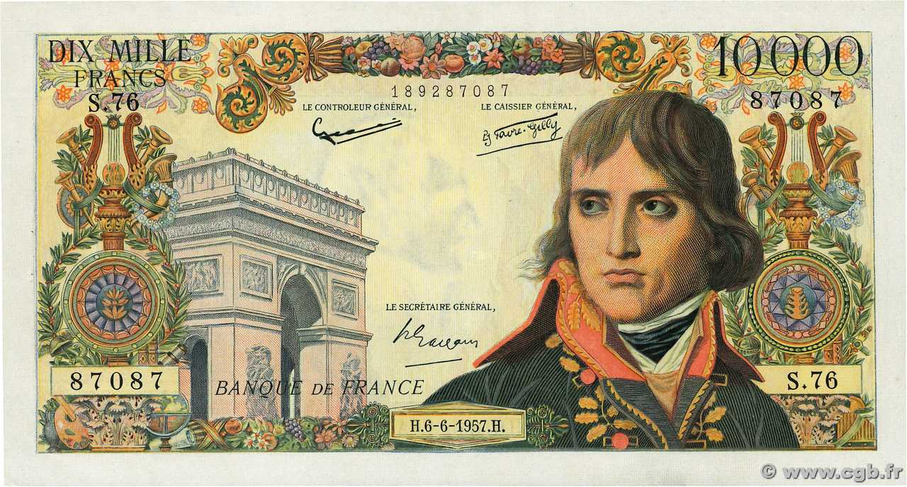 10000 Francs BONAPARTE Numéro spécial FRANCIA  1957 F.51.08 EBC