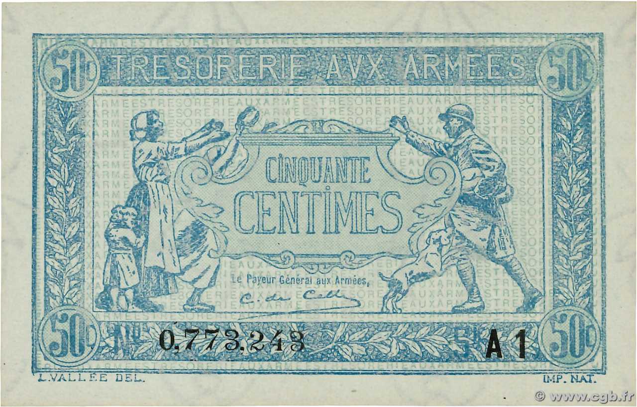 50 Centimes TRÉSORERIE AUX ARMÉES 1919 FRANKREICH  1919 VF.02.10 fST+