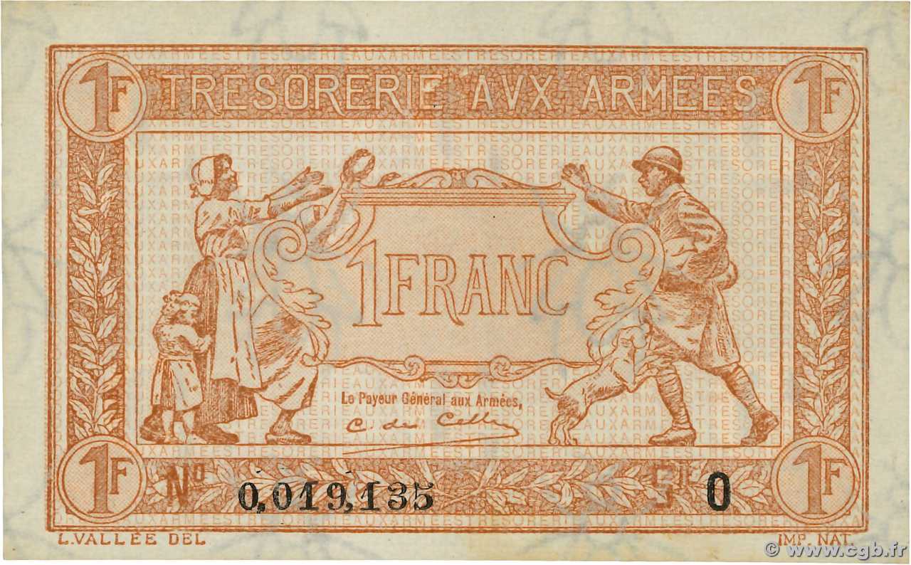 1 Franc TRÉSORERIE AUX ARMÉES 1919 FRANCIA  1919 VF.04.02 SC