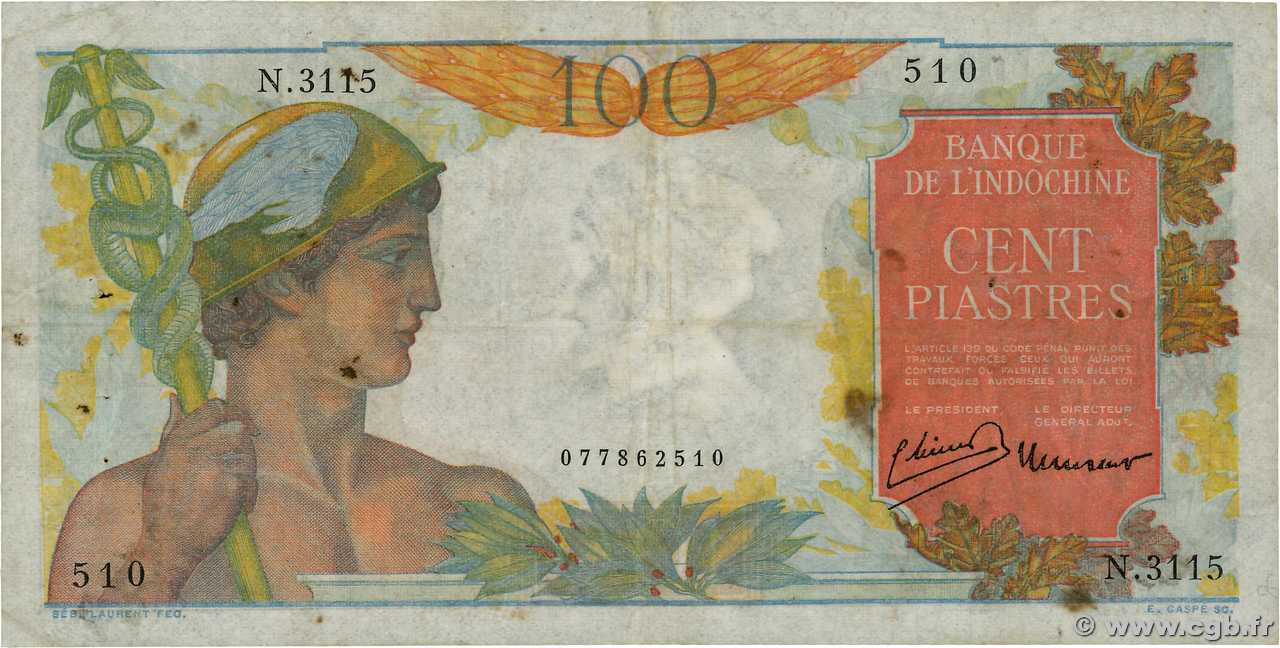 100 Piastres INDOCHINE FRANÇAISE  1947 P.082b TB+