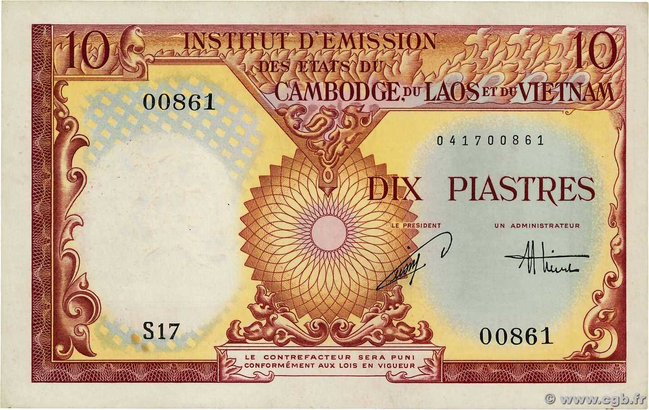 10 Piastres - 10 Dong INDOCHINE FRANÇAISE  1953 P.107 SUP