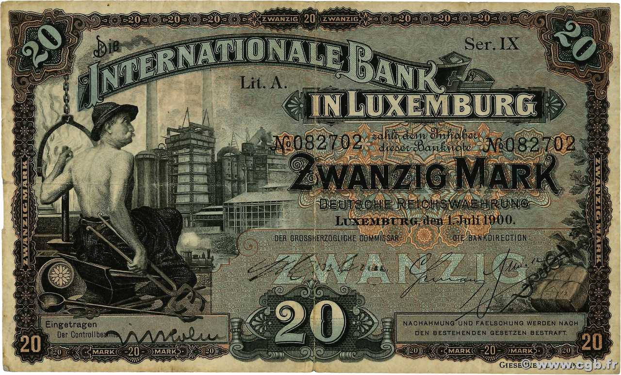 20 Mark LUXEMBOURG  1900 P.04 TB+
