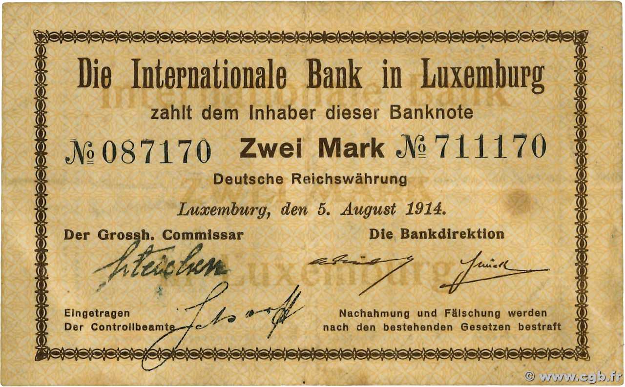 2 Mark LUXEMBOURG  1914 P.07 VF