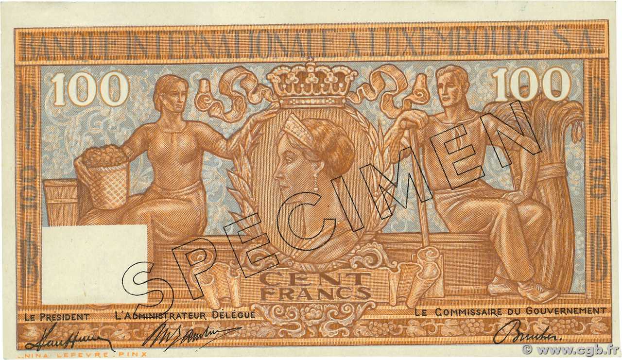 100 Francs Spécimen LUXEMBURGO  1947 P.12s FDC