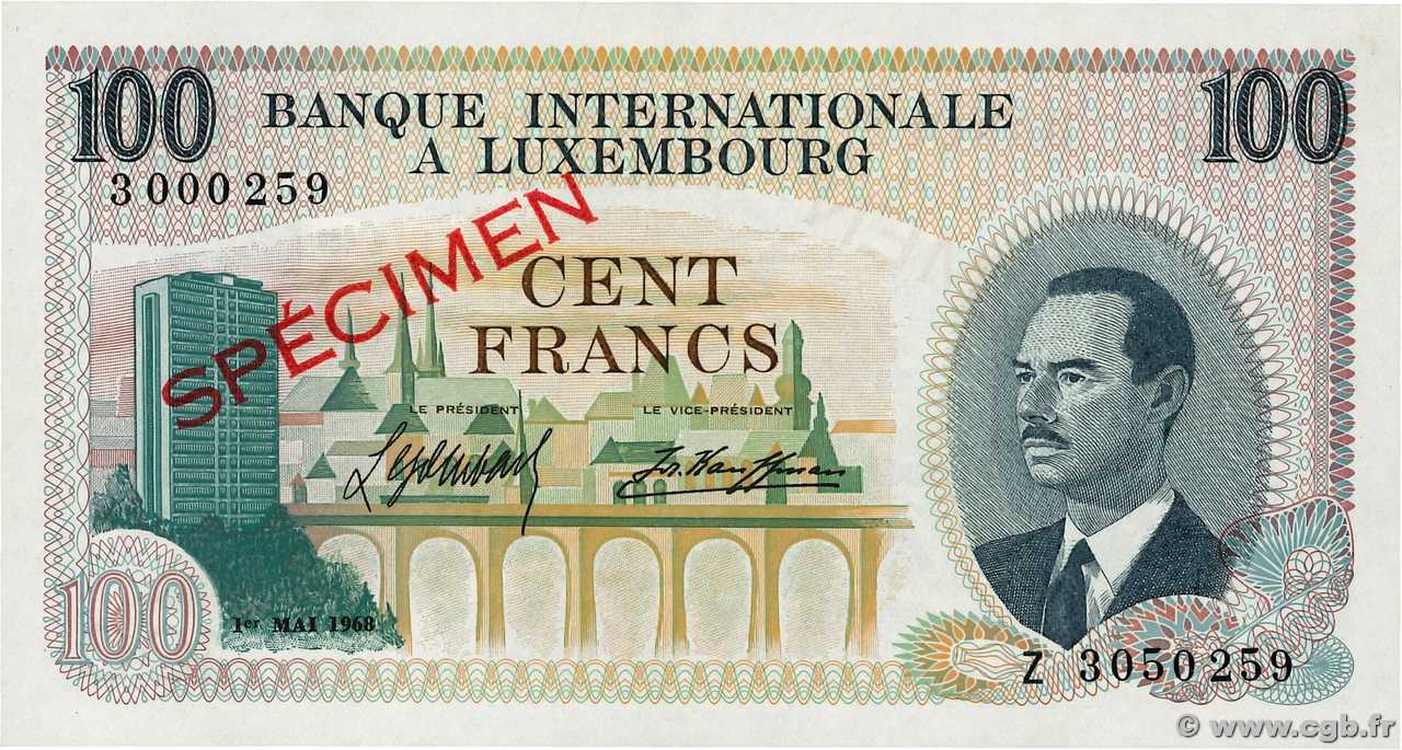 100 Francs Spécimen LUXEMBOURG  1968 P.14s NEUF