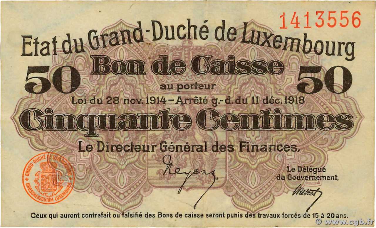 50 Centimes LUXEMBOURG  1919 P.26 TTB