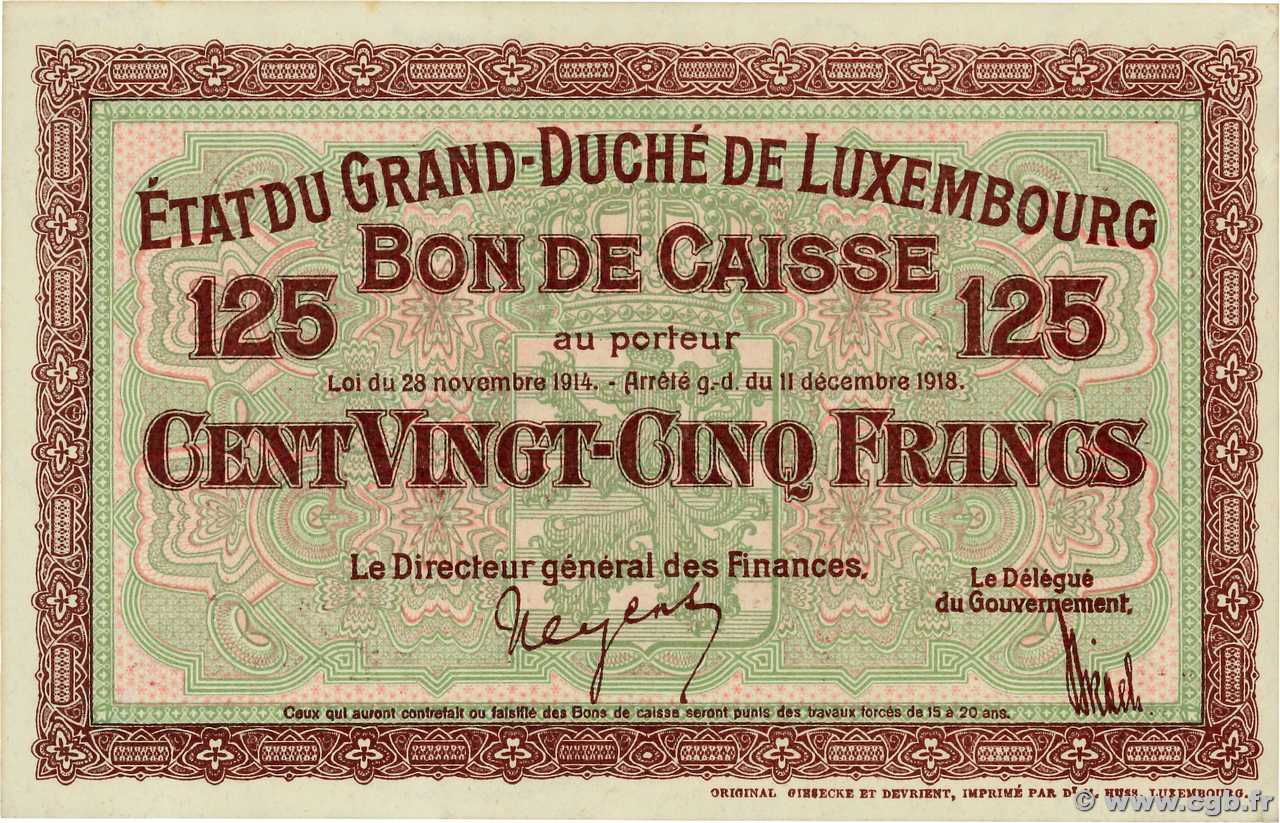 125 Francs LUXEMBURG  1919 P.32r fST
