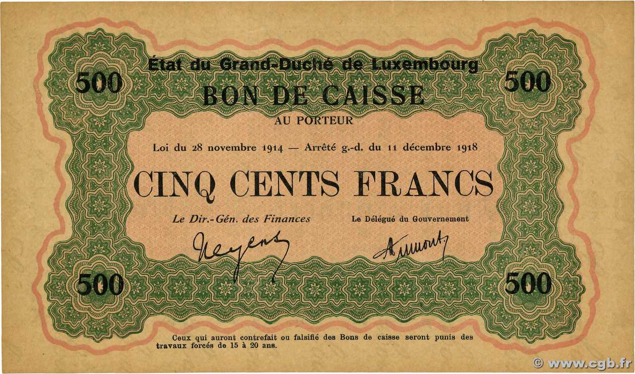 500 Francs Non émis LUXEMBOURG  1919 P.33a SUP+